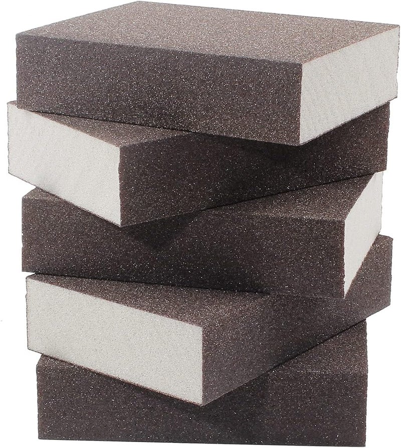 Jersvimc 100 Grit Medium Sanding Block - 12Pcs, Wet Dry Sanding Sponge Foam Sandpaper Block Washable & Reusable Sandpaper Sponge for Drywall Wood Plastic Metal Furniture - Image 1